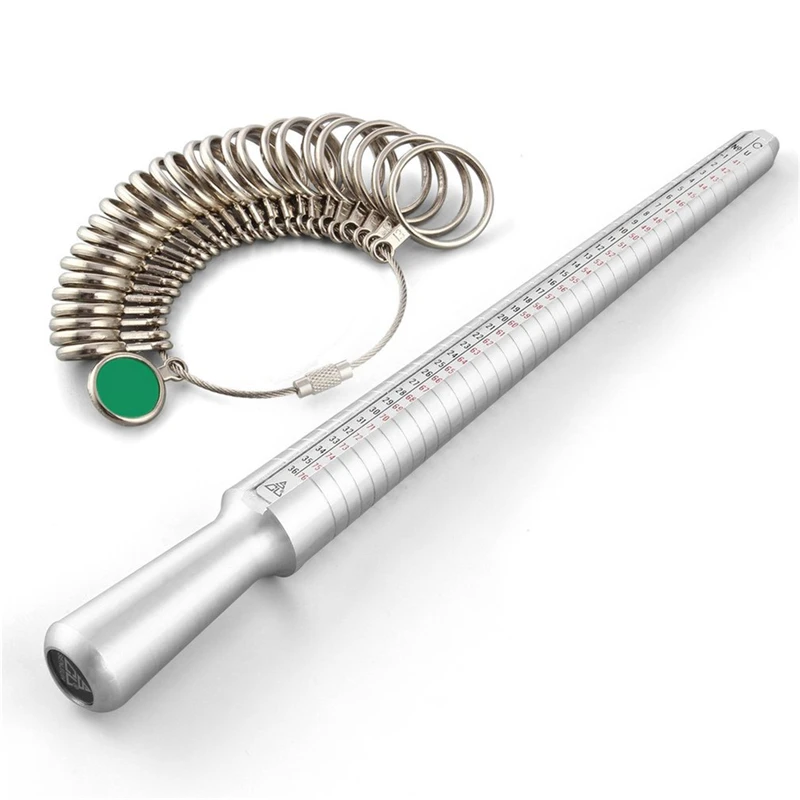 Measuring Tool Sets 4 в 1 Ювелирные наборы измерительных инструментов кольцо Размер палочки Кольцо оправка Американский калибровочное кольцо Размер rs Устанавливается два способа молотки - Цвет: Measuring Tool Sets