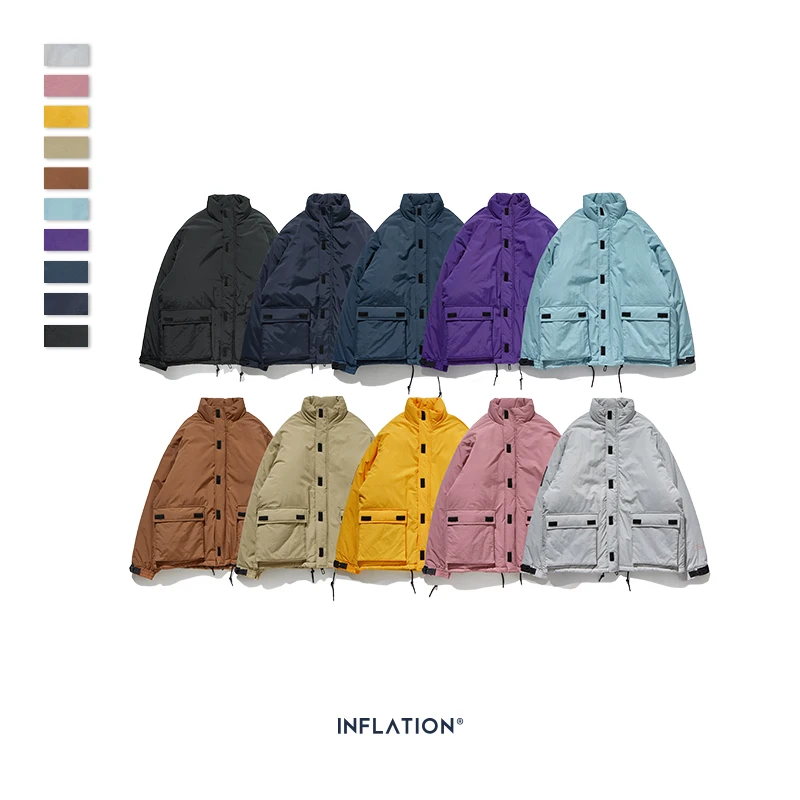 Парка мужская зимняя в стиле инфляции однотонная теплая парка куртка уличная