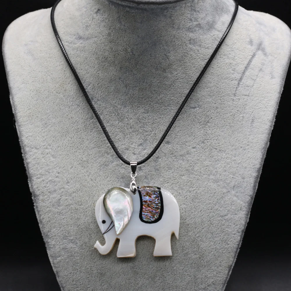 

Натуральный кулон в виде раковины абалона милый слон животных кулон ожерелье для женщин ювелирные изделия ожерелье Изысканный подарок Дли...