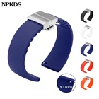 Ремешок резиновый быстросъемный для наручных часов, высококачественный браслет с пряжкой-бабочкой, Аксессуары для браслета, 14 мм 16 мм 18 мм 20 мм 22 мм