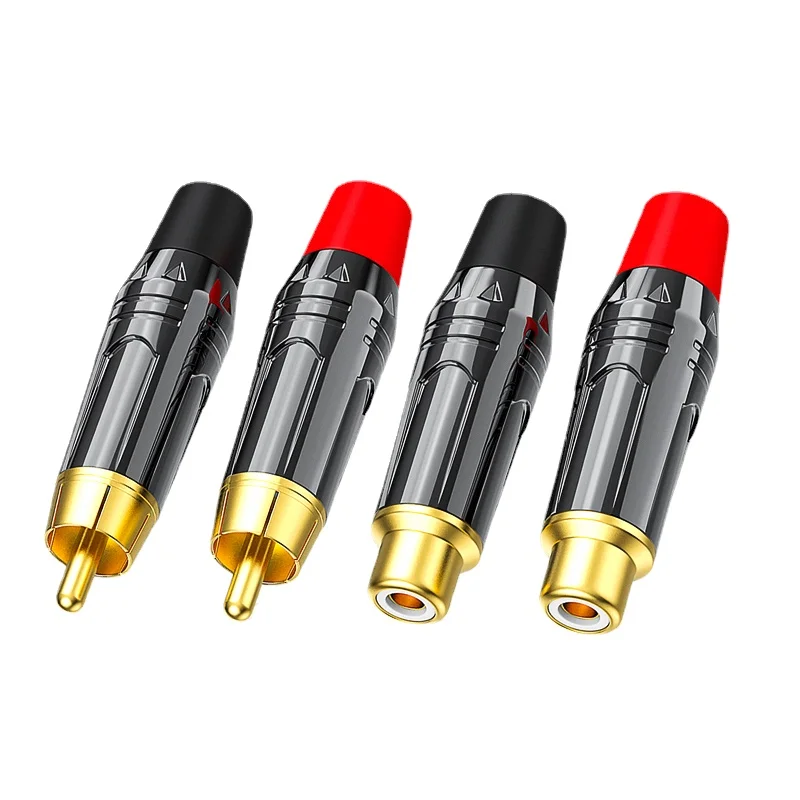 

Pure Copper RCA Lotus Welding Head AV Video Head Coaxial Audio Line Terminal Gold-plated Coaxial RCA Plug with Zinc Alloy Shell