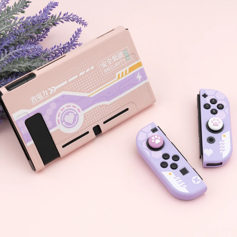 

Geekshare Electricity Power girl Tech girls Nintendo Switch Shell Cartoon Pink Hard Cover Back Girp Shell For Nintendo Switch