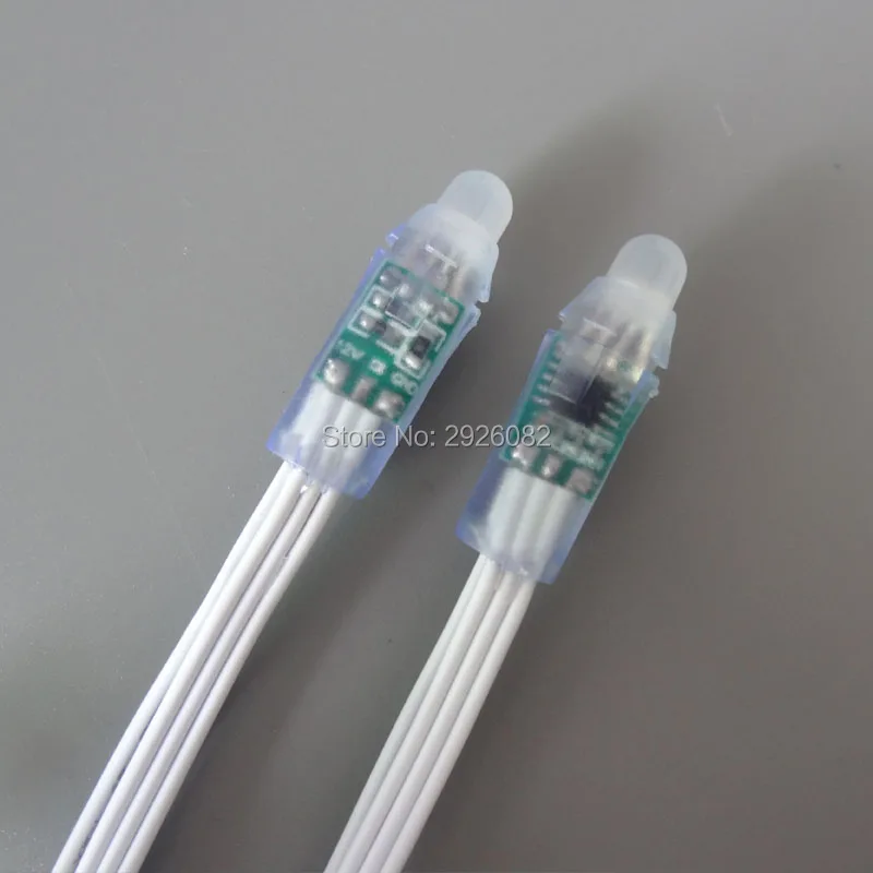Светодиод 18AWG wire 100 шт./компл. 5 В Модифицируемый пиксельный модуль WS2811 12 мм Узловая