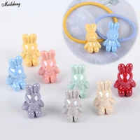 cute korea rabbit diy big beads east gate acrylic hair ring headwear bead diy backhole rabbit bead scattered bead accessories