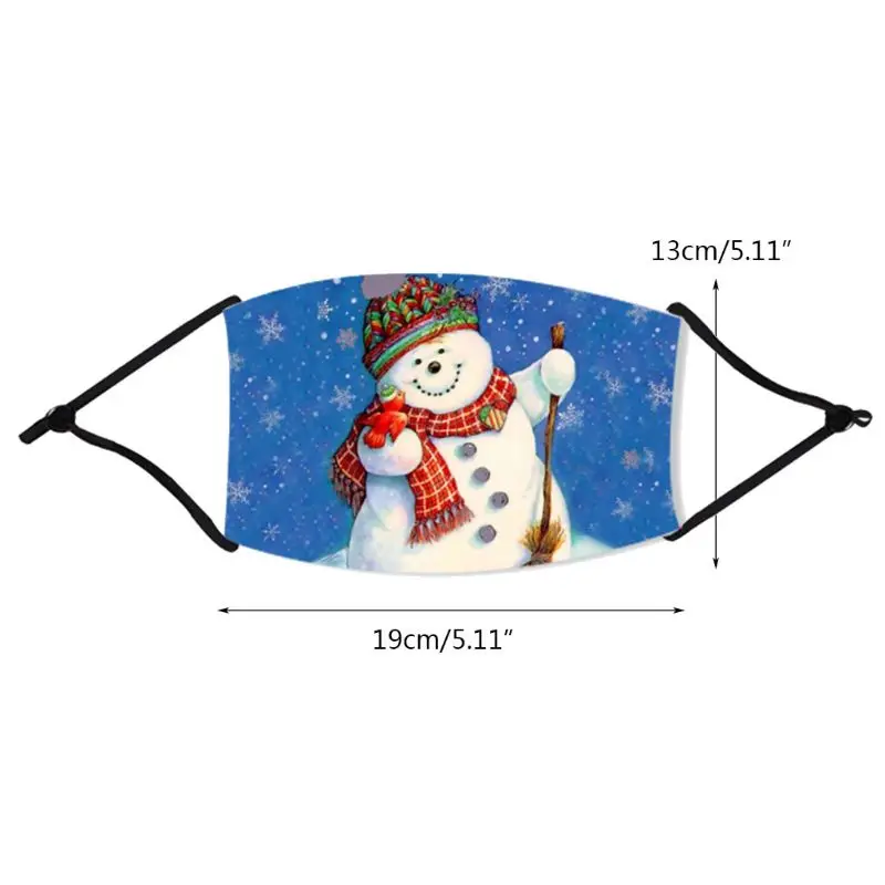 

5 Pack Christmas Pattern Washable Reusable Face Mask,Unisex Anti Air Dust Cotton,Protect Cover With 5 FiltersGingerbread Man Sn