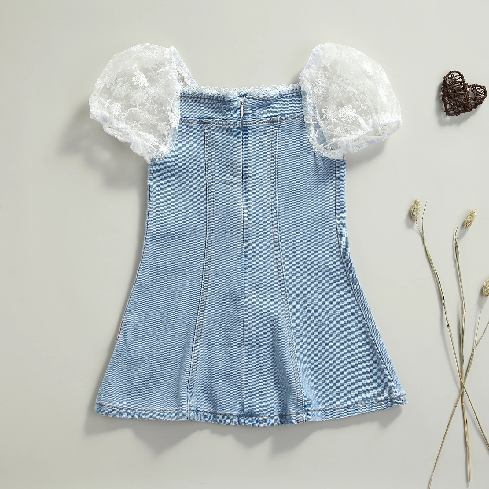 Повседневное джинсовое платье с коротким рукавом для маленьких девочек модное