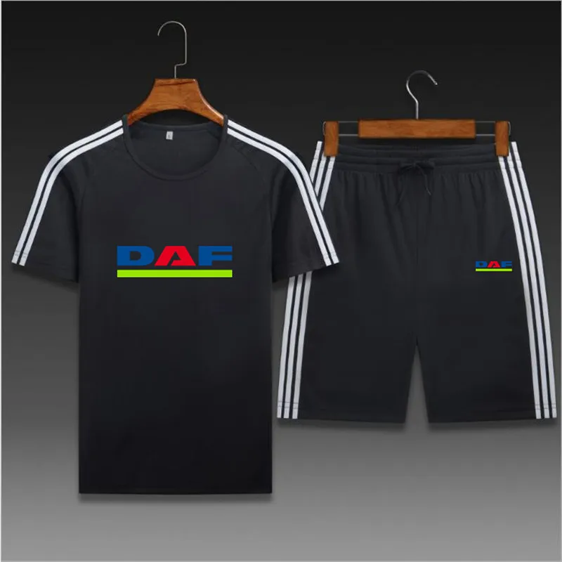 

2021 new DAF car logo new breathable loose men's sports running suit suit fitness jogging sportswear