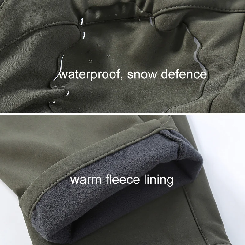 Men's Winter Fleece Hiking Pants Camping Trekking Soft Shell Waterproof Male Windproof Warm Skiing Climbing Outdoor | Спорт и
