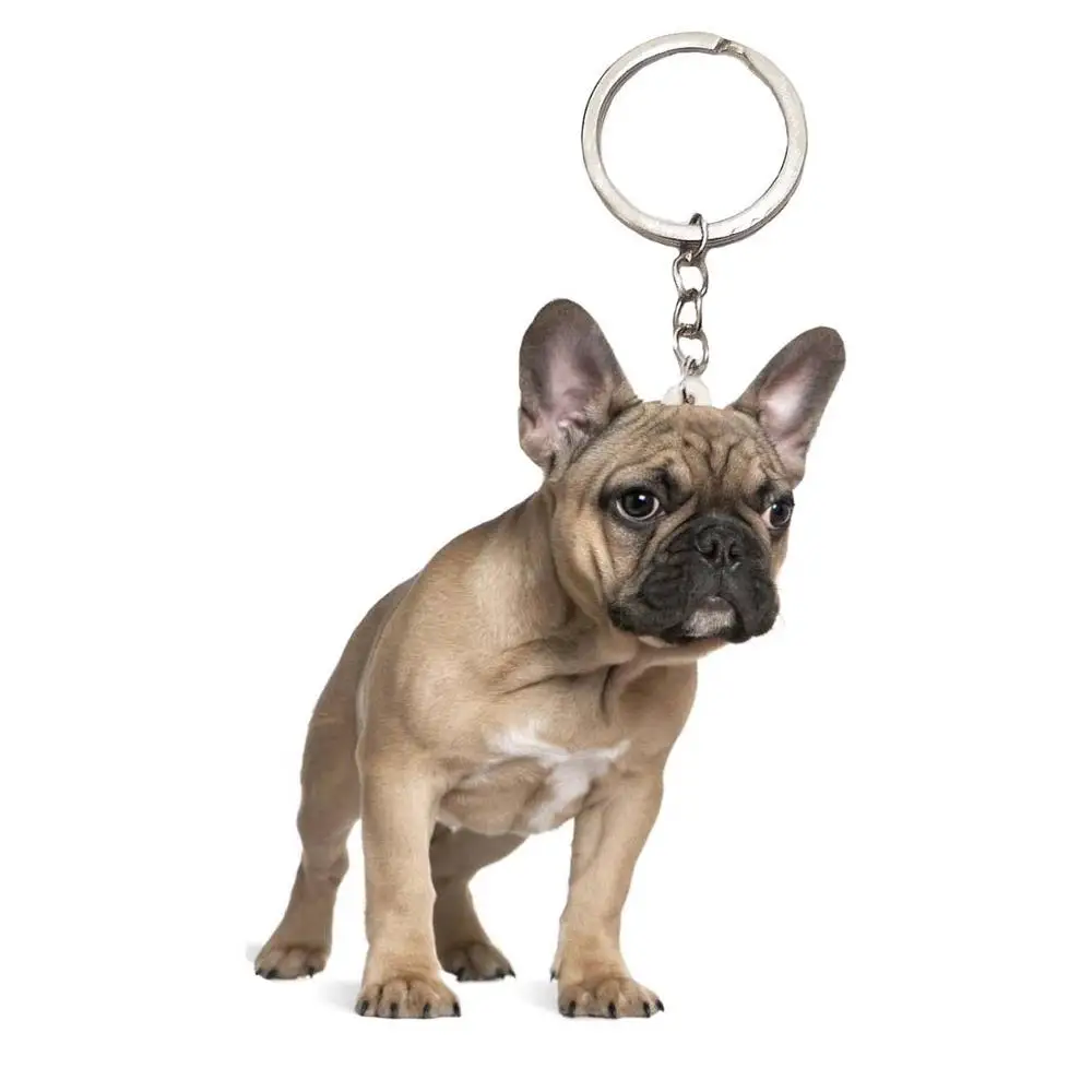 Брелок c французским бульдогом акриловая гидромассажная брелок с животным