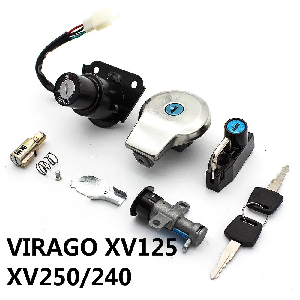 

Motorcycle Ignition Switch Fuel Gas Cap Seat Lock Key Set For Yamaha VIRAGO XV125 XV250 XV240 XV535 XV 125 250 535 V-star 4RF