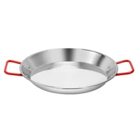 stainless steel paella pan spanish seafood frying pot non stick frying pot kitchen fried chicken fruit plate cooking tool 24cm