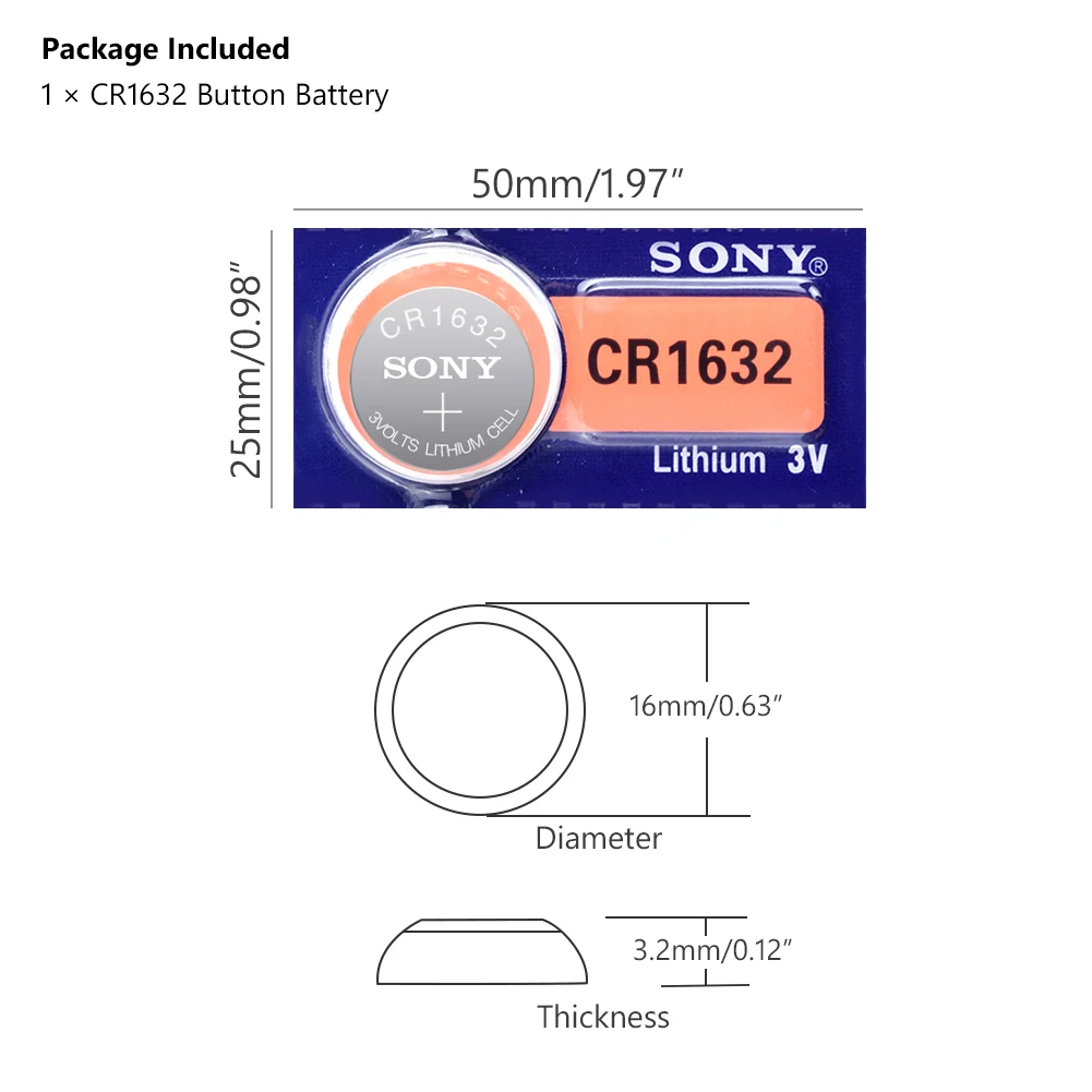 1 шт. SONY CR1632 1632 DL1632 BR1632 3 в литиевые батареи Кнопочная батарея для часов пульт