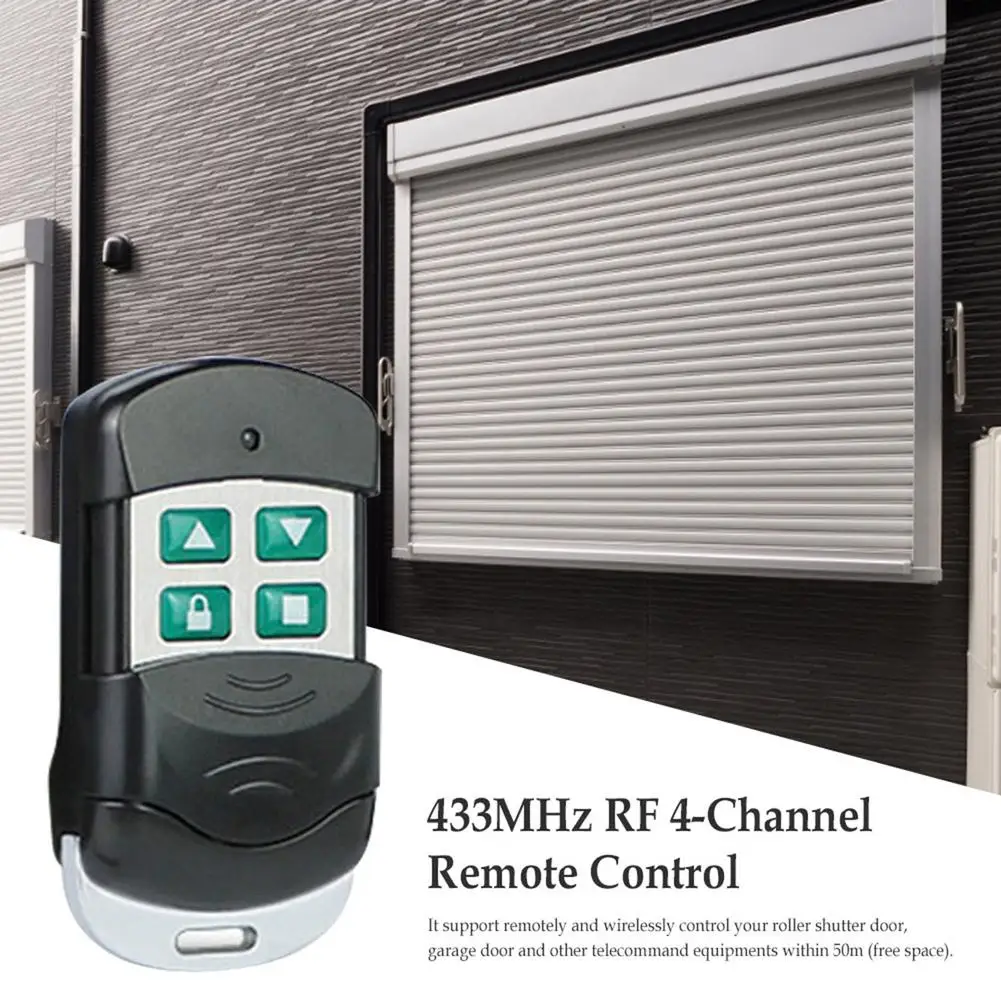 

Universal 433MHz Garage Door Remote Controller 4 Channel Cloning Wireless Remote Control Key For Roller Shutter Door Garage Door