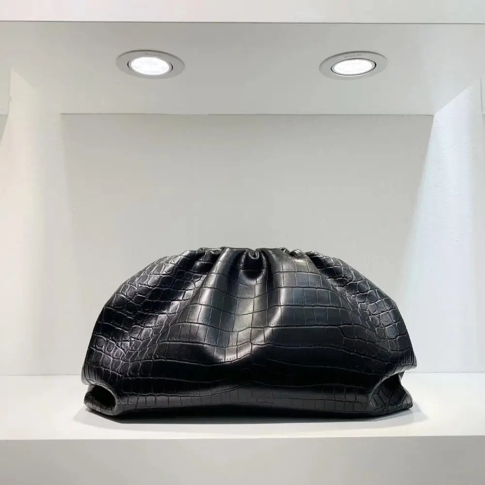 Alligator Black Модные женские сумки известного роскошного бренда, Сумка с облаком, плотная сумка, сумочка из спилка, клатч из воловьей кожи - Цвет: Alligator Black