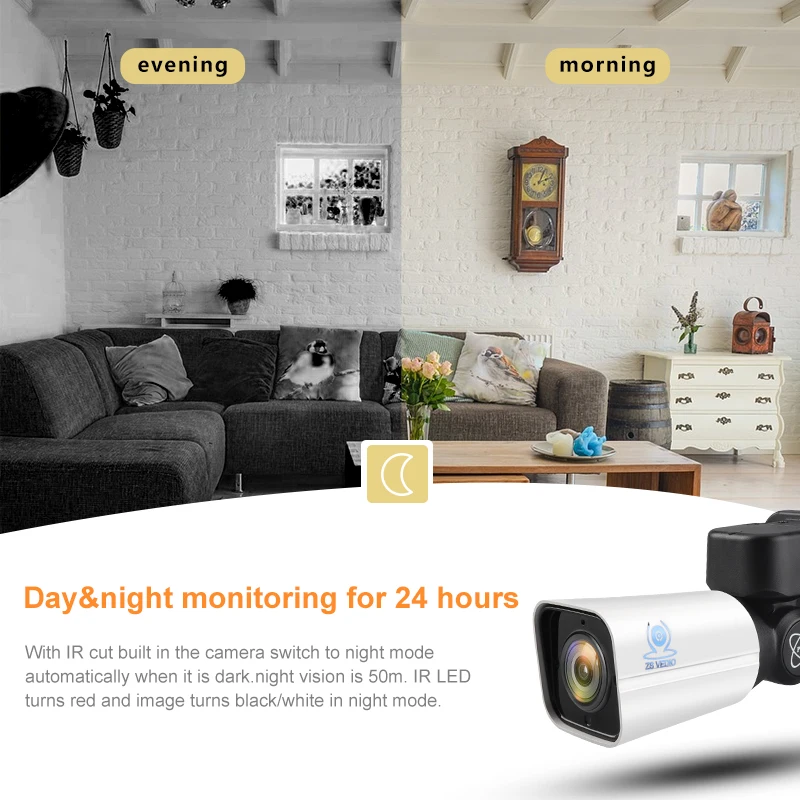 ZSVEDIO система видеонаблюдения ip-камера 4CH H.265 PTZ 5.0MP POE 4X Zoom NVR Kit Full HD | Безопасность и