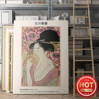 kitagawa utamaro japanese ukiyoe portrait beauty canvas painting poster vintage art decor wall picture classic artworks mural