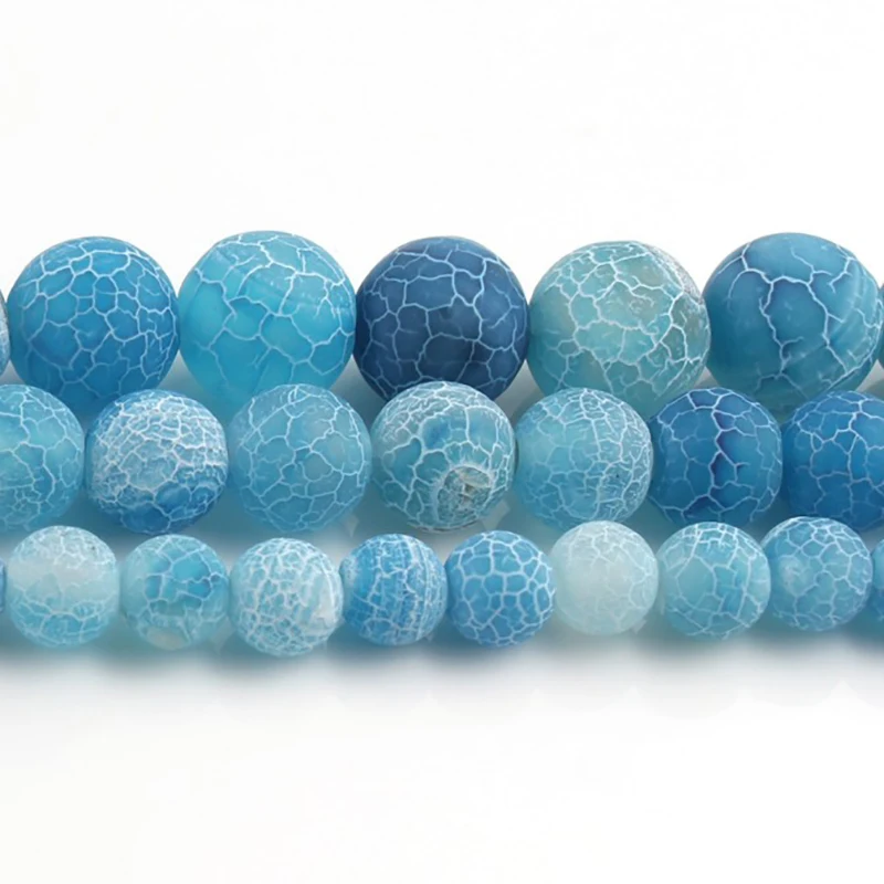 6/8/10 мм натуральный матовый светильник синий Агаты Состаренный Камень Круглые