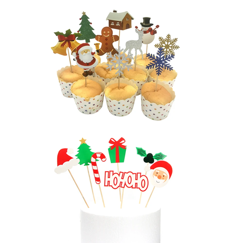 7/9/10/шт Рождество DIY торт верхний флаг кекс Вставка карты декор для детского дня