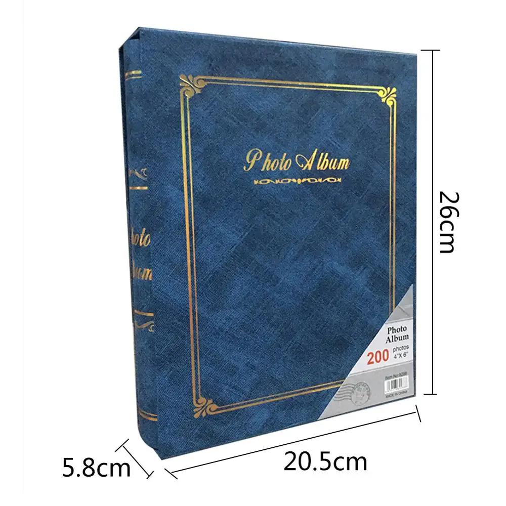 

4D200 large 6-inch photo album 6-inch plastic boxed photo album Retro family photo album interstitial album