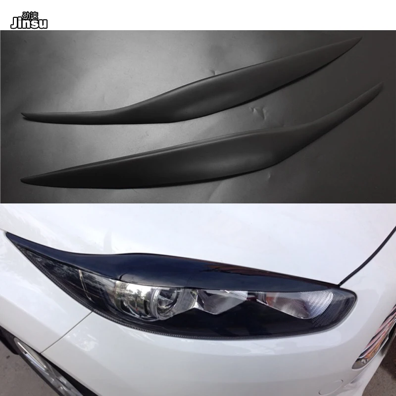 

Fiber glass matt balck primer Headlights Eyebrows Eyelids Car Stickers For Ford Fiesta ST MK8 2013 - 2015 Front Headlamp Eyebrow