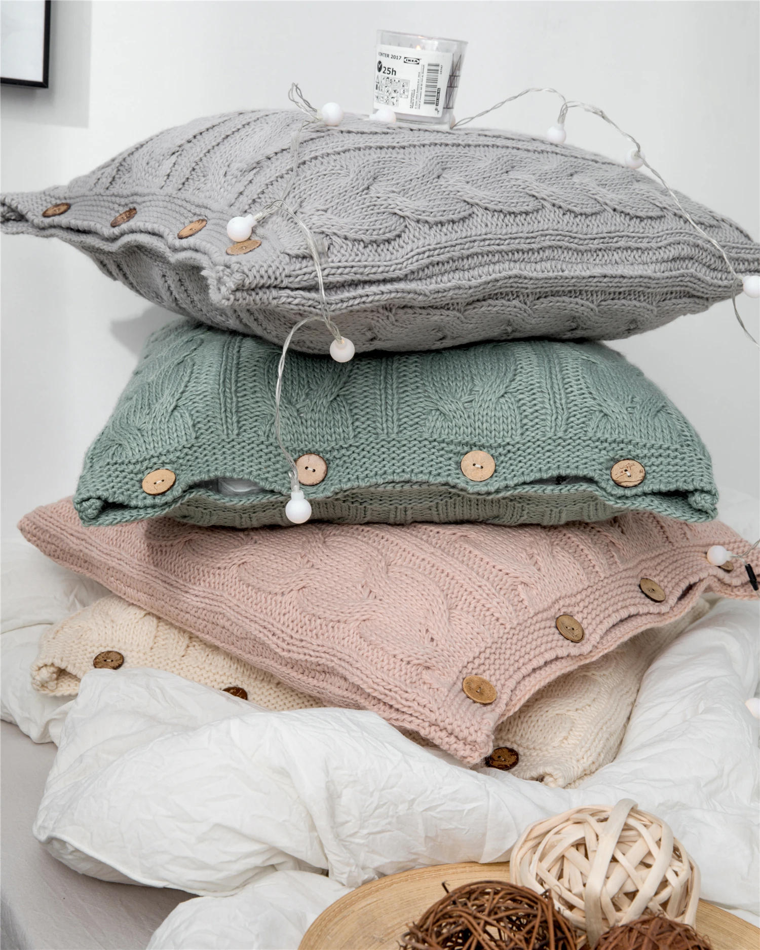 Скандинавский однотонный твист чехол для подушки мягкий простой шоковый