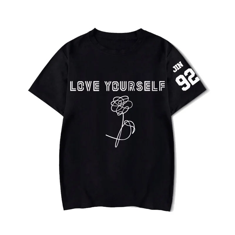 Rap Monster Джин SUGA J-HOPE JIMIN V Юнга Кук футболка LOVE YOURSELF слеза портрет комиксов футболка с узором в стиле граффити Кей-поп Харадзюку, с мультяшным принтом