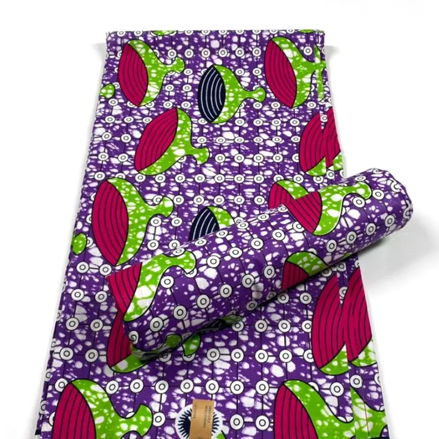 Ткань с африканскими восковыми принтами 6 ярдов настоящий мягкий 100% хлопок