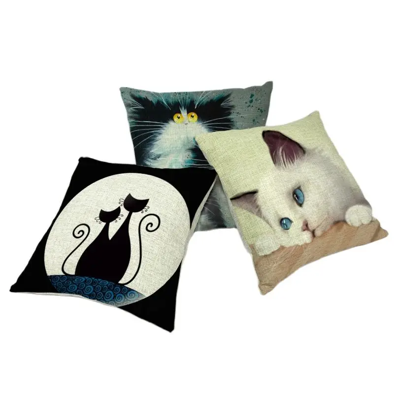 Чехлы для автомобилей магазин милый чехол подушки с кошкой лен хлопок Cojines Almofada 45