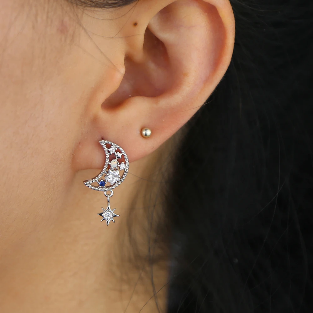 2019 Новое поступление MOON STAR дизайнерский Шарм Золотая Сережка гвоздик