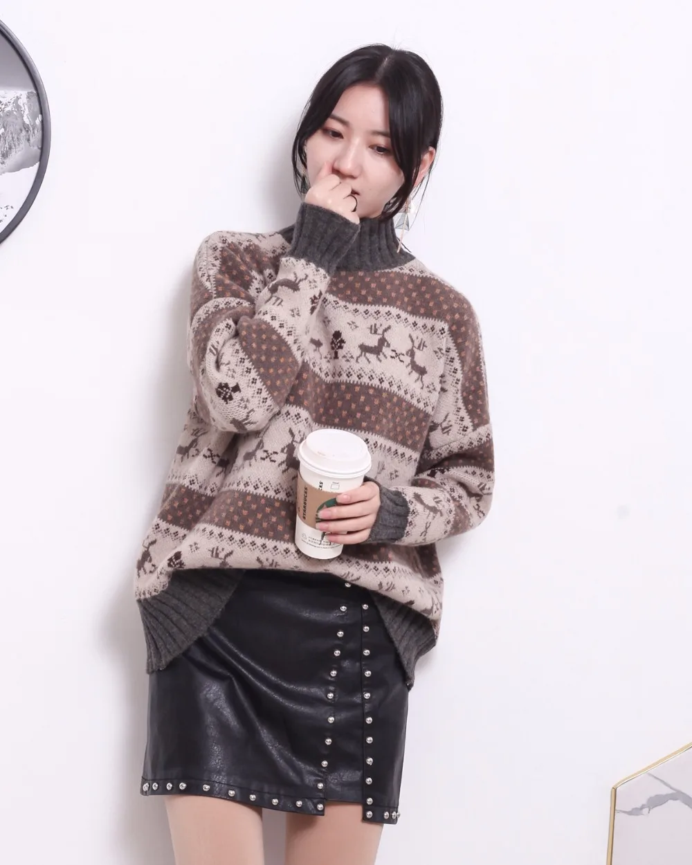 Vintage Fashion Women Pullovers Turtleneck Casual Christmas Sweaters 2021 Knitted Winter Clothes pull femme hiver | Женская одежда