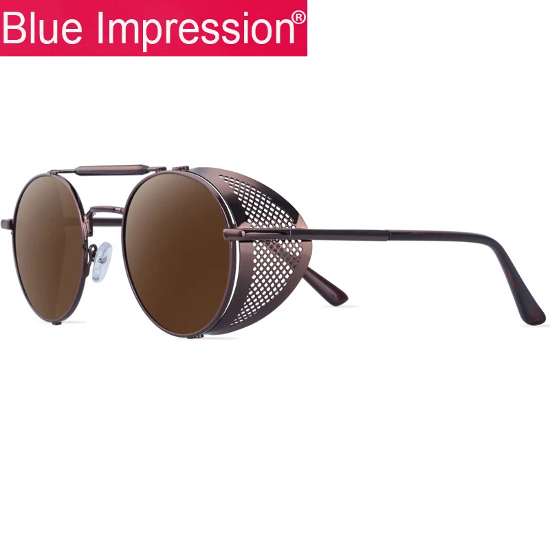 

Солнцезащитные очки Blue Impression BL66247 для мужчин и женщин, круглые винтажные дорожные солнечные очки в стиле стимпанк, в стиле ретро