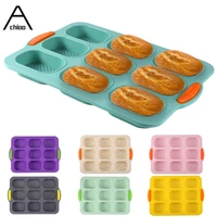 silicone baking tray 8 cavity bread mold 3d cake decorating moulds breadstick bread roll cake bakeware tools