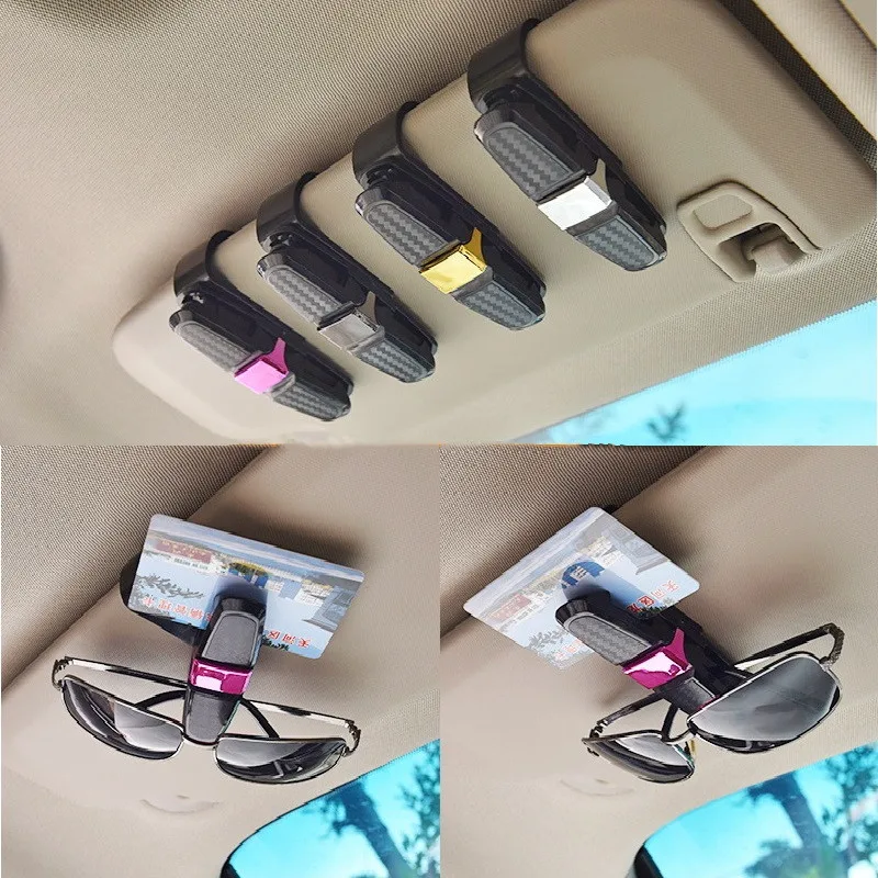 Universal Car Sun Visor Glasses Fastener Clip Holder For Sunglasses Eyeglasses Ticket Card Multifunction Interior Stylin | Автомобили и