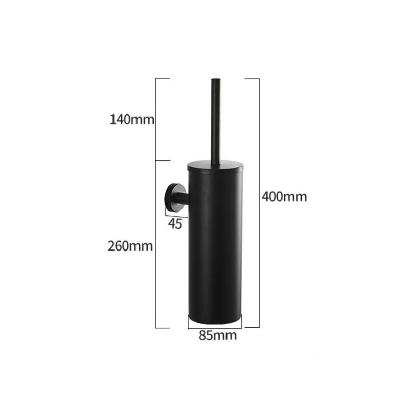 

Black Matt Silver Brushed Toilet Brush Holder Bathroom Wall Mounted 304 Stainless Steel Bathroom Accessories Toilet Brush Holder