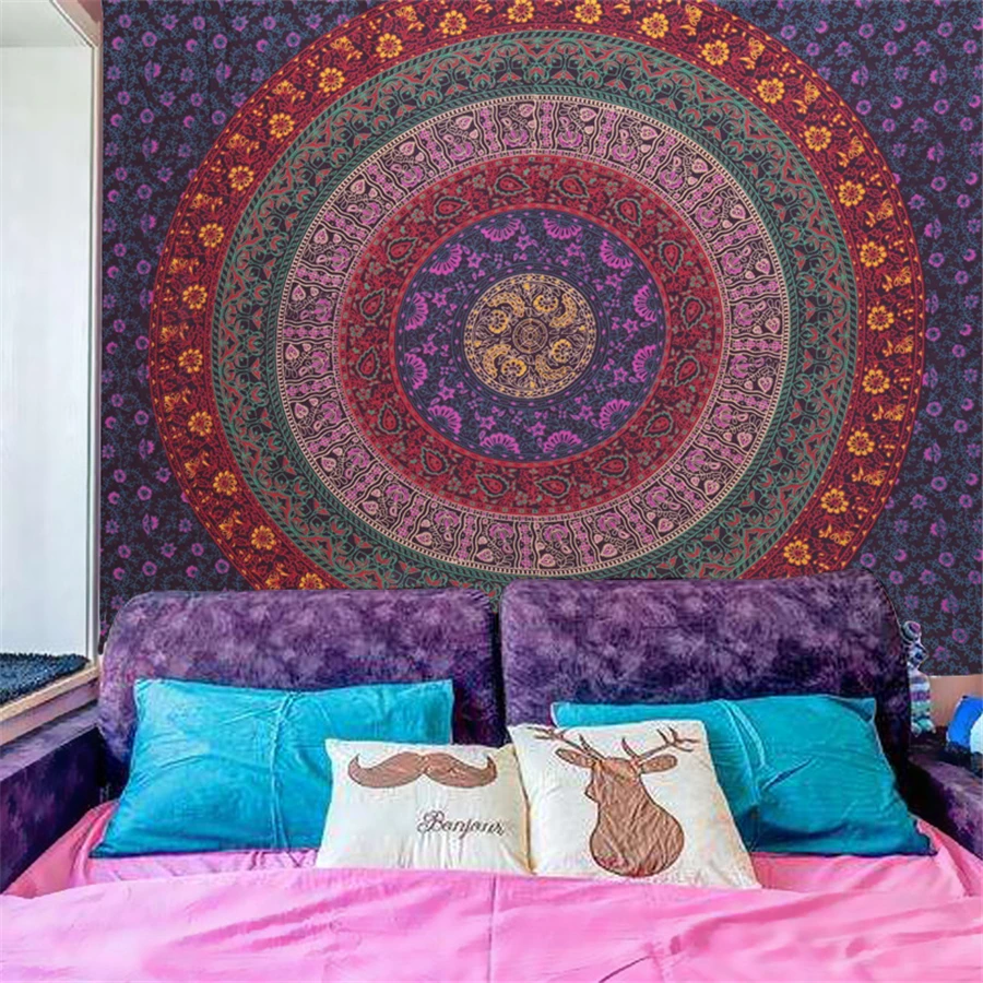 Настенный Гобелен мандалы в индийском стиле Декор для дома бохо хиппи