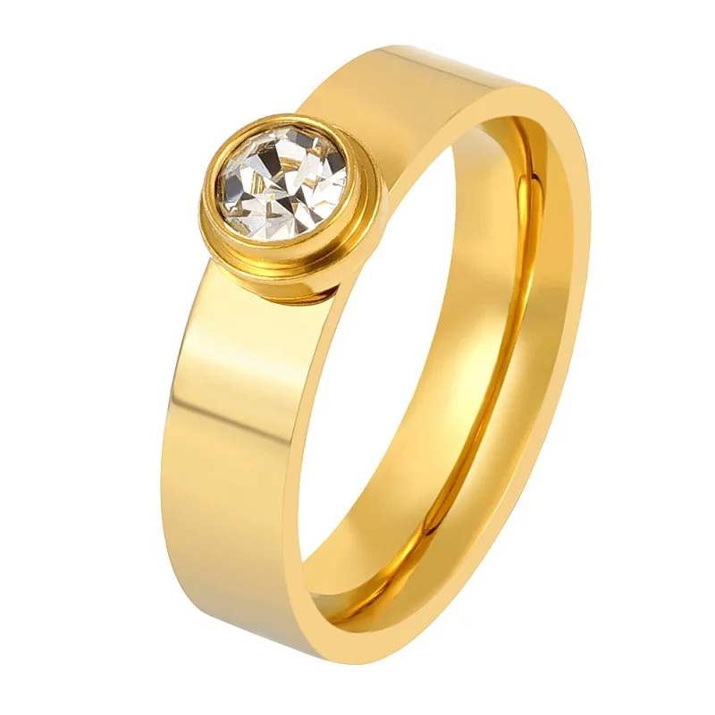 Простой Элегантный большой CZ камень Обручальное кольцо обещают обручальные