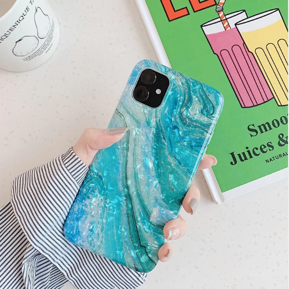 Простой Роскошный чехол для телефона с текстурой мрамора и камня iPhone 7 8 6 6s Plus 11 Pro