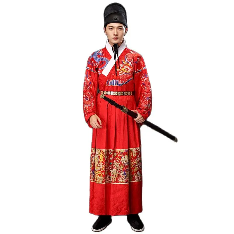 Wushu Косплей ханьфу для мужчин династия Мин вышивка Jinyiwei Униформа летающие рыбы