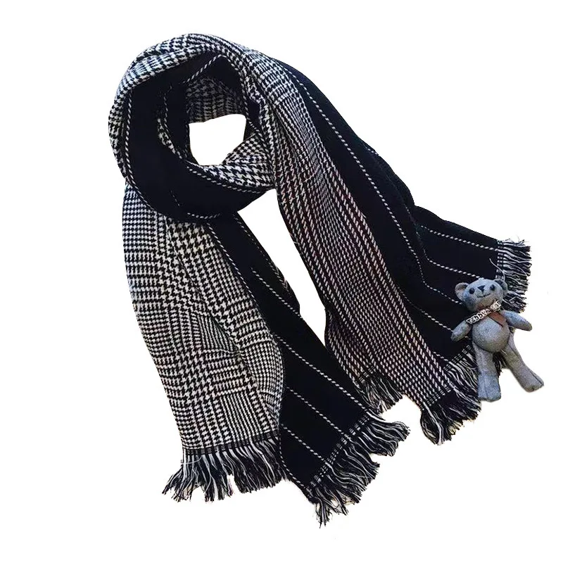 

Double-sided imitation cashmere scarf women Han version 100 autumn winter new students warm shawl long thick wholesale