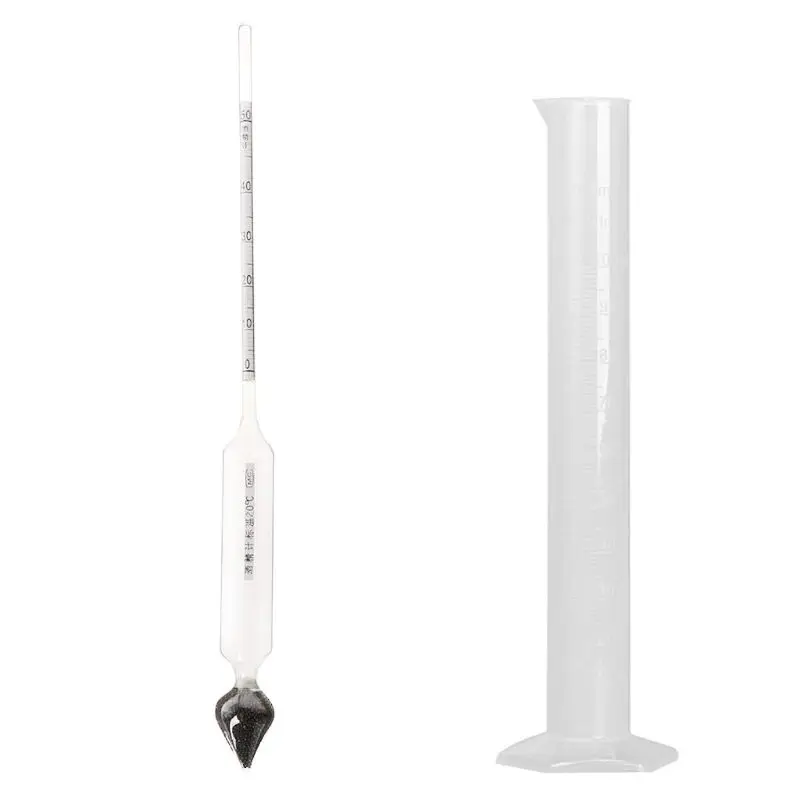 Hydrometer Tester Vintage measuring bottle Set Tools Alcoholmeter Alcohol Meter Wine Concentration 0-50 alcohol | Инструменты