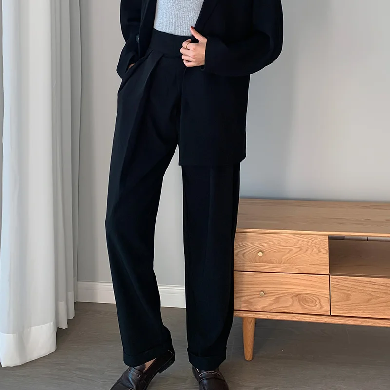 Брюки женские широкие на липучке винтажные модные повседневные свободные штаны