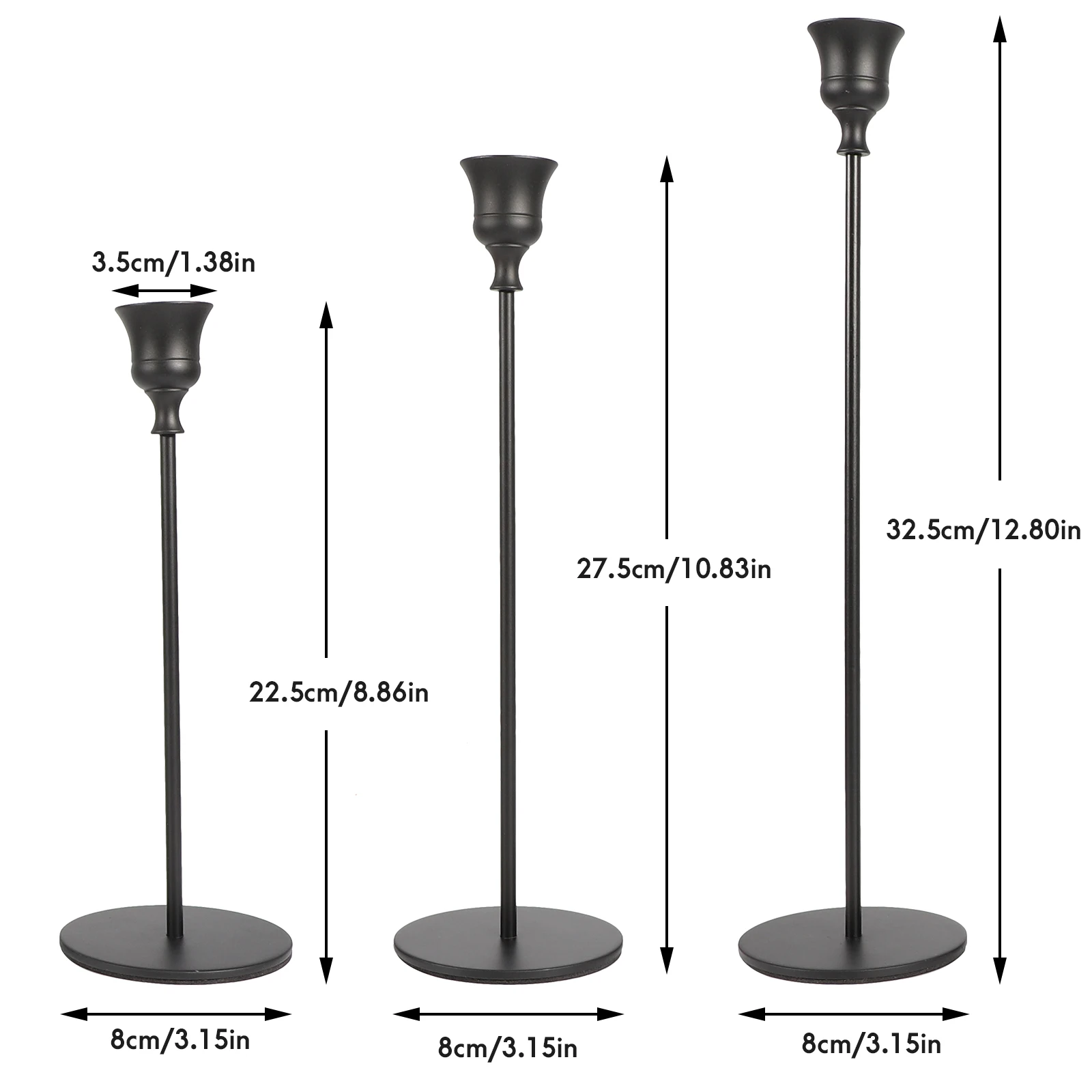 

3pcs/set Metal Decorative Candlesticks For Taper Candles European Style Candle Holders Wedding Living Room Decoration Home decor
