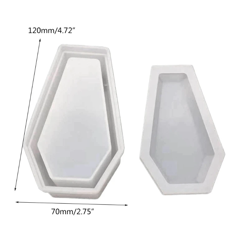 

13MC Resin Crystal Epoxy Mold Coffin Trinket Box Silicone Mould Halloween Gothic Container DIY Crafts Making Tools