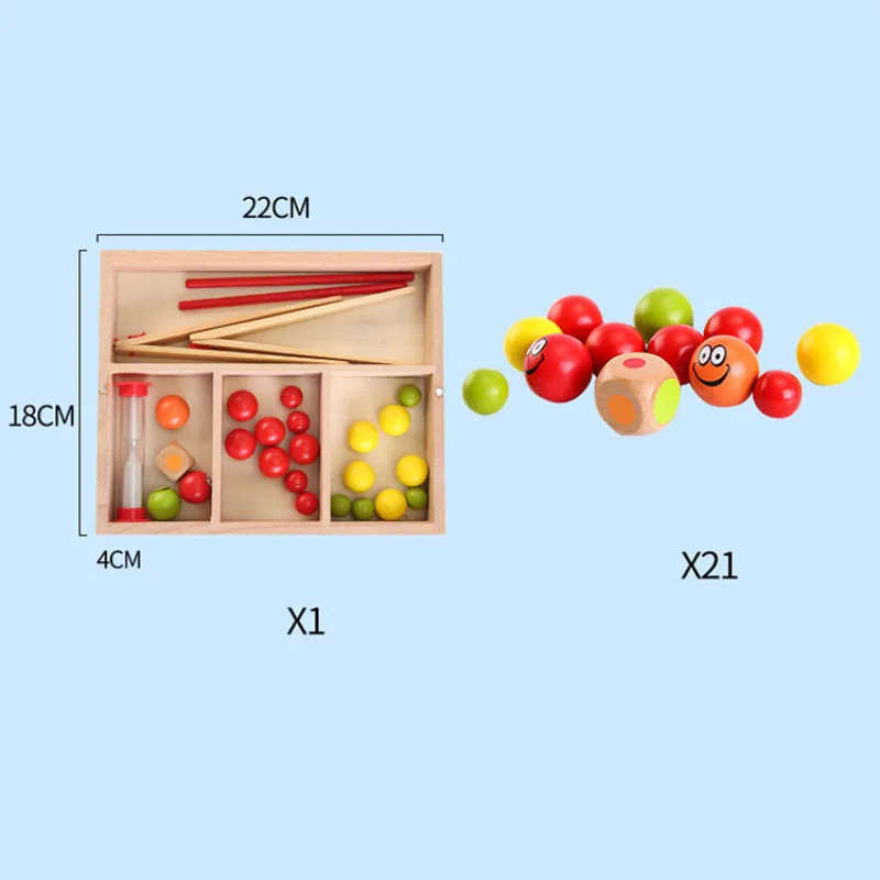 Монтессори детский деревянный зажим маленький шарик Забавный бусины