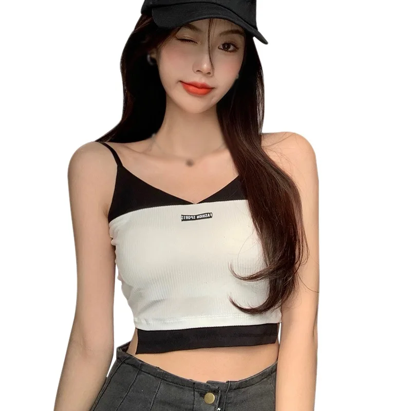 

Женская майка с V-образным вырезом, подходящая по цвету