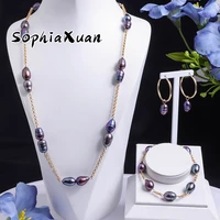 sophiaxuan classic hawaiian freshwater pearls jewelry sets pendants necklace for women samoa bracelets earrings 2021 trend gifts