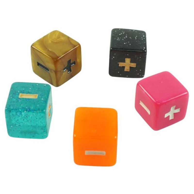 

10Pcs/Pack 16mm Multi-Color Acrylic Right Angle/Square Cornered Dice Game Props Toys for Children Symbol Dice Tool