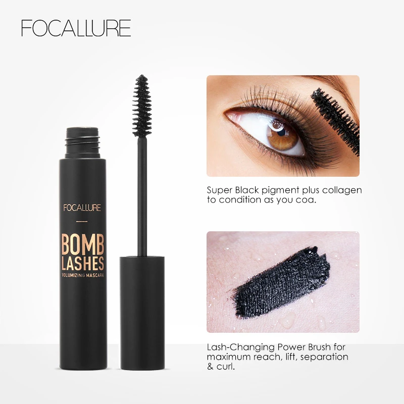 Тушь FOCALLURE Rimel 3D профессиональная Черная тушь для макияжа объемная густая