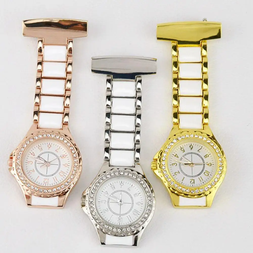 Модные унисекс водонепроницаемые карманные часы со стразами круглый циферблат