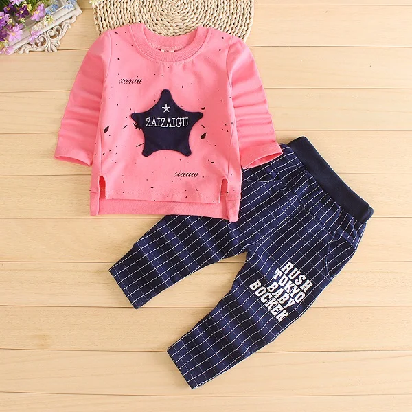 Style 6- Pink IENENS/комплект детской одежды из 2 предметов для маленьких мальчиков рубашка для маленьких мальчиков+ штаны, костюмы комплект одежды с галстуком-бабочкой для малышей, спортивные костюмы - Цвет: Style 6- Pink